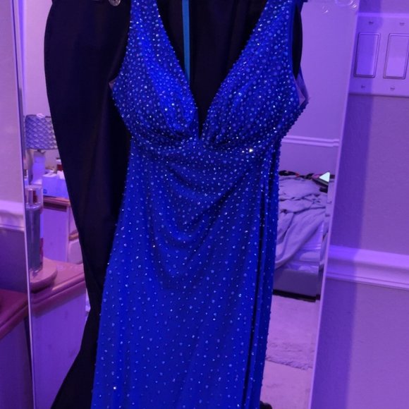 Johnathan Kayne 9213 Royal Blue Prom Dress - Picture 7 of 7